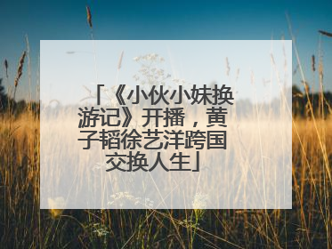 《小伙小妹换游记》开播，黄子韬徐艺洋跨国交换人生