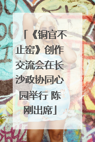 《铜官不止窑》创作交流会在长沙政协同心园举行 陈刚出席