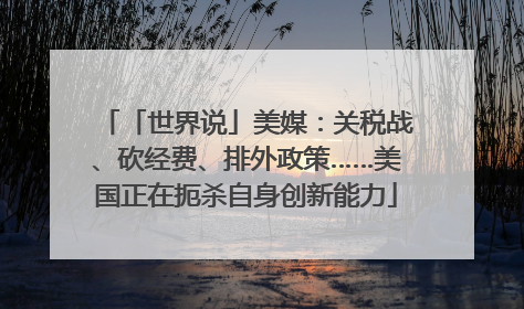 「世界说」美媒：关税战、砍经费、排外政策……美国正在扼杀自身创新能力