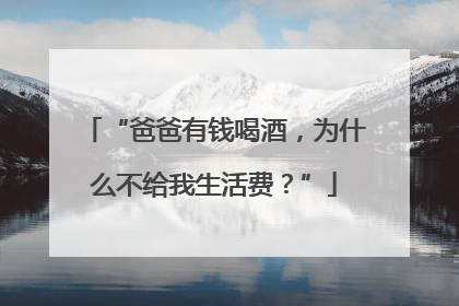 “爸爸有钱喝酒，为什么不给我生活费？”