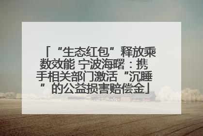 “生态红包”释放乘数效能 宁波海曙：携手相关部门激活“沉睡”的公益损害赔偿金