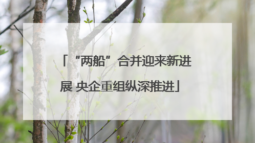 “两船”合并迎来新进展 央企重组纵深推进