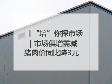 “培”你探市场｜市场供增需减 猪肉价同比降3元 未来40天便宜猪肉敞开吃