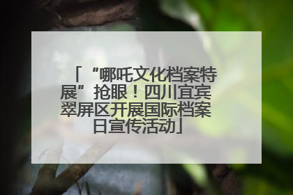 “哪吒文化档案特展”抢眼！四川宜宾翠屏区开展国际档案日宣传活动