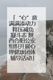“心”意满满添动力 释压减负凝斗志 陕西合阳公安组织开展心理健康团体辅导活动