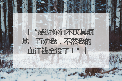 “感谢你们不厌其烦地一直劝我，不然我的血汗钱全没了！”