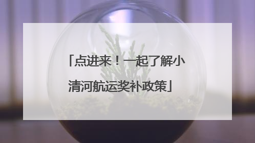 点进来！一起了解小清河航运奖补政策