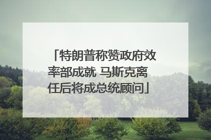 特朗普称赞政府效率部成就 马斯克离任后将成总统顾问
