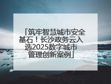筑牢智慧城市安全基石！长沙政务云入选2025数字城市管理创新案例