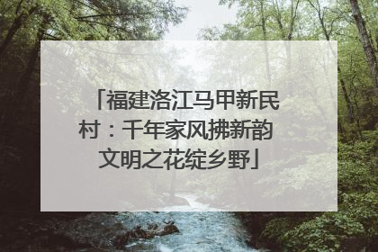 福建洛江马甲新民村：千年家风拂新韵 文明之花绽乡野