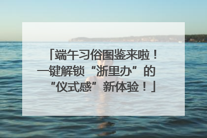 端午习俗图鉴来啦！一键解锁“浙里办”的“仪式感”新体验！