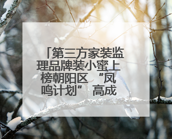 第三方家装监理品牌装小蜜上榜朝阳区 “凤鸣计划” 高成长企业称号