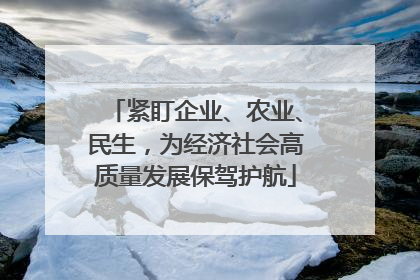 紧盯企业、农业、民生，为经济社会高质量发展保驾护航