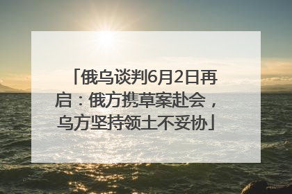 俄乌谈判6月2日再启：俄方携草案赴会，乌方坚持领土不妥协