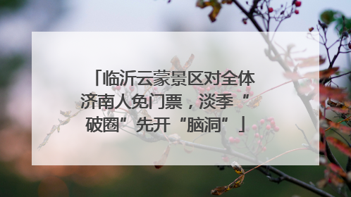 临沂云蒙景区对全体济南人免门票，淡季“破圈”先开“脑洞”