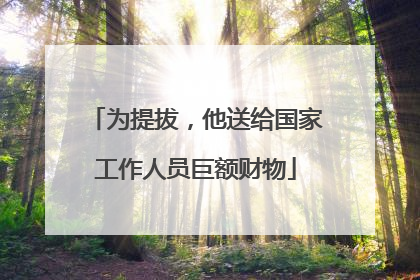 为提拔，他送给国家工作人员巨额财物