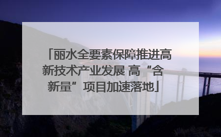 丽水全要素保障推进高新技术产业发展 高“含新量”项目加速落地