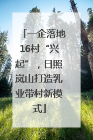 一企落地16村“兴起”，日照岚山打造乳业带村新模式