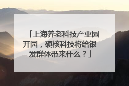 上海养老科技产业园开园，硬核科技将给银发群体带来什么？