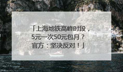 上海地铁高峰时段，5元一次50元包月？官方：坚决反对！