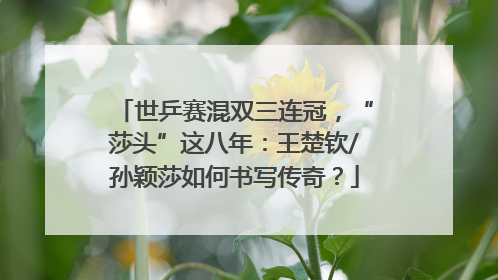 世乒赛混双三连冠，“莎头”这八年：王楚钦/孙颖莎如何书写传奇？
