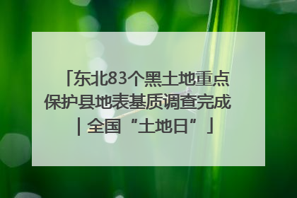 东北83个黑土地重点保护县地表基质调查完成｜全国“土地日”