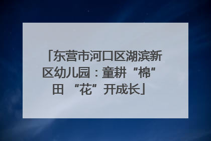 东营市河口区湖滨新区幼儿园：童耕“棉”田 “花”开成长