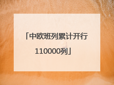 中欧班列累计开行110000列