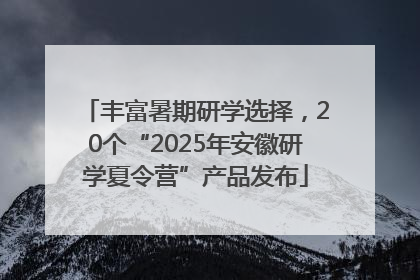 丰富暑期研学选择，20个“2025年安徽研学夏令营”产品发布