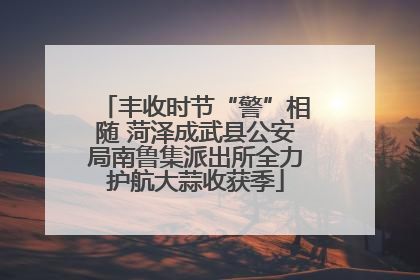 丰收时节“警”相随 菏泽成武县公安局南鲁集派出所全力护航大蒜收获季