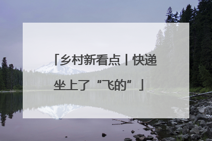 乡村新看点丨快递坐上了“飞的”