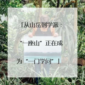 从山岳到学派：“一座山”正在成为“一门学问”