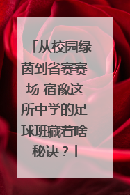 从校园绿茵到省赛赛场 宿豫这所中学的足球班藏着啥秘诀？