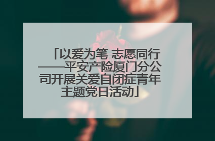 以爱为笔 志愿同行——平安产险厦门分公司开展关爱自闭症青年主题党日活动