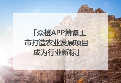 众橙APP筹备上市打造农业发展项目成为行业新标