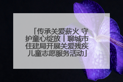 传承关爱薪火 守护童心绽放丨聊城市住建局开展关爱残疾儿童志愿服务活动