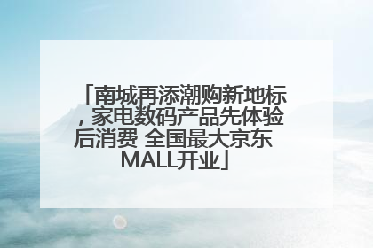 南城再添潮购新地标，家电数码产品先体验后消费 全国最大京东MALL开业