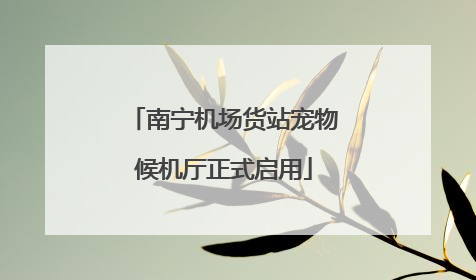 南宁机场货站宠物候机厅正式启用