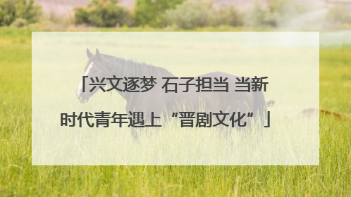兴文逐梦 石子担当 当新时代青年遇上“晋剧文化”