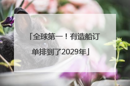 全球第一！有造船订单排到了2029年