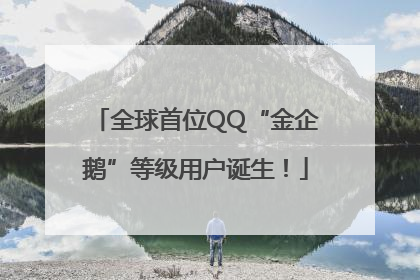 全球首位QQ“金企鹅”等级用户诞生！