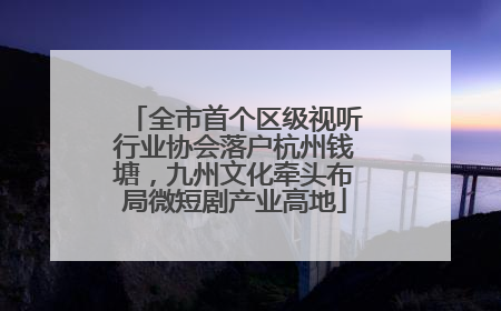 全市首个区级视听行业协会落户杭州钱塘，九州文化牵头布局微短剧产业高地