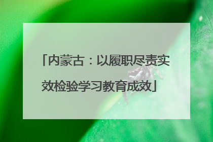 内蒙古：以履职尽责实效检验学习教育成效