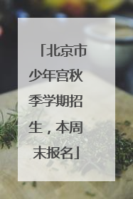 北京市少年宫秋季学期招生，本周末报名