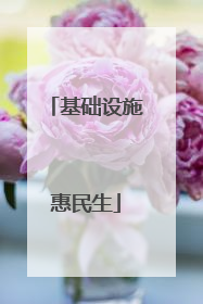 基础设施惠民生