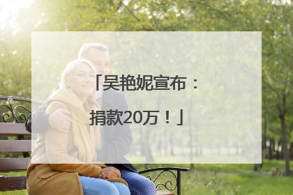 吴艳妮宣布：捐款20万！