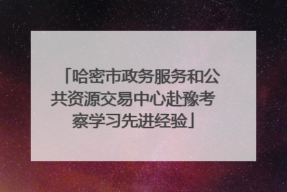 哈密市政务服务和公共资源交易中心赴豫考察学习先进经验