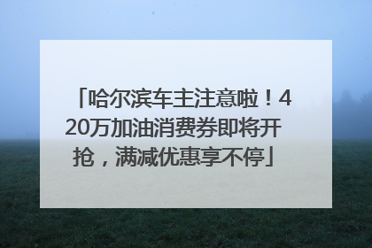 哈尔滨车主注意啦！420万加油消费券即将开抢，满减优惠享不停
