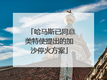 哈马斯已同意美特使提出的加沙停火方案
