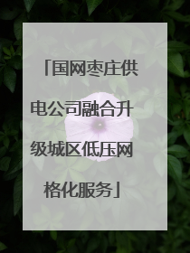 国网枣庄供电公司融合升级城区低压网格化服务
